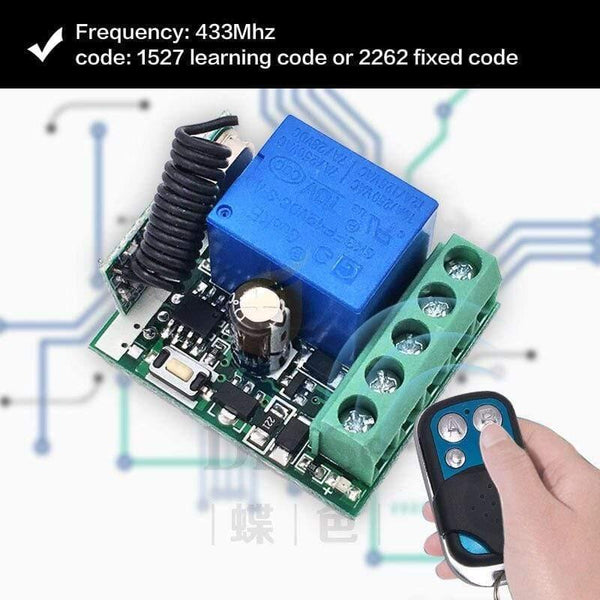 Planet Gates 433 MHz Rf Remote Control DC 12V 24V 10A 1CH Relay Receiver For Universal Garage/door/Light/LED/Fanner/motor/Signal Transmission