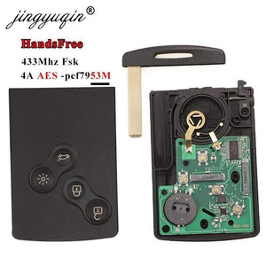 Planet Gates 433MHz 4A PCF7953 Chip Car Key Card For Renault Clio IV Captur Passive Keyless Go Entry Remote Smart HandsFree System