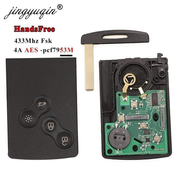 Planet Gates 433MHz 4A PCF7953 Chip Car Key Card For Renault Clio IV Captur Passive Keyless Go Entry Remote Smart HandsFree System