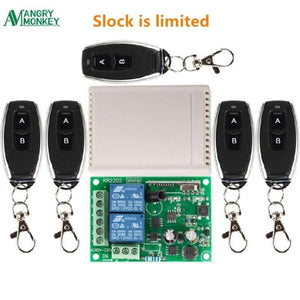Planet Gates 433Mhz Universal Wireless Remote Control Switch AC 250V 110V 220V 2CH Relay Receiver Module And 5pcs RF 433 Mhz Remote Controls