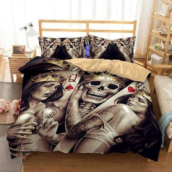Planet Gates 44 / AU queen / China 3D Bedding Set skull Print Duvet cover set lifelike bedclothes with pillowcase bed set home Textiles #2-01