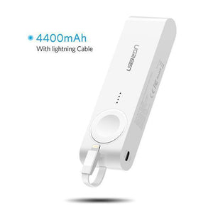 Planet Gates 4400mAh White Ugreen Wireless Charger Power Bank 4400mAh for Apple Watch 4/3/2 iPhone X 8 External Battery Charger for Mobile Phones Poverbank