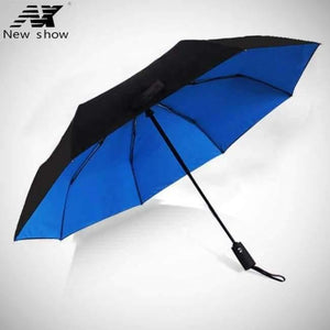 Planet Gates 4427blue / China New double layer three folding umbrella Anti-UV automatic umbrella rain women windproof sun women umbrella corporation
