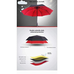 Planet Gates 4427light red / China New double layer three folding umbrella Anti-UV automatic umbrella rain women windproof sun women umbrella corporation