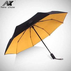 Planet Gates 4427yellow / China New double layer three folding umbrella Anti-UV automatic umbrella rain women windproof sun women umbrella corporation