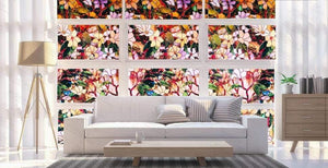 Planet Gates 45/60/90 x 200 cm Privacy solar Window Film.Static Non-adhesive Stained magnolia Pattern Home Glass Decorative Sun Blocking Film