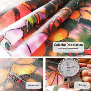 Planet Gates 45/60/90 x 200 cm Privacy solar Window Film.Static Non-adhesive Stained magnolia Pattern Home Glass Decorative Sun Blocking Film