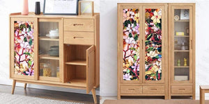 Planet Gates 45/60/90 x 200 cm Privacy solar Window Film.Static Non-adhesive Stained magnolia Pattern Home Glass Decorative Sun Blocking Film