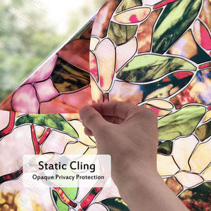 Planet Gates 45/60/90 x 200 cm Privacy solar Window Film.Static Non-adhesive Stained magnolia Pattern Home Glass Decorative Sun Blocking Film