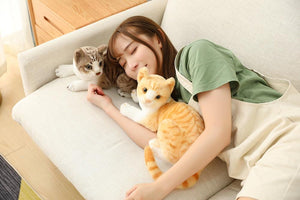 Planet Gates 45 CM Lifelike American Shorthai Kitty Siamese Cat Plush Toys Cute Stuffed Simulation Animal Doll Children Home Decor Baby Gift