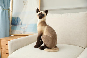 Planet Gates 45 CM Lifelike American Shorthai Kitty Siamese Cat Plush Toys Cute Stuffed Simulation Animal Doll Children Home Decor Baby Gift