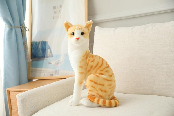 Planet Gates 45 CM Lifelike American Shorthai Kitty Siamese Cat Plush Toys Cute Stuffed Simulation Animal Doll Children Home Decor Baby Gift