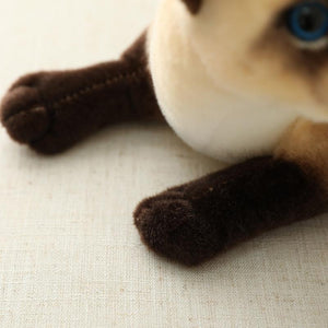 Planet Gates 45 CM Lifelike American Shorthai Kitty Siamese Cat Plush Toys Cute Stuffed Simulation Animal Doll Children Home Decor Baby Gift