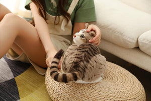 Planet Gates 45 CM Lifelike American Shorthai Kitty Siamese Cat Plush Toys Cute Stuffed Simulation Animal Doll Children Home Decor Baby Gift