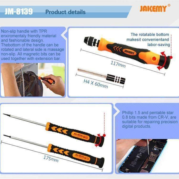 Planet Gates 45 in 1 Disassembling Repair Tool Multi Bits Precision Screwdriver Set with Tweezers Suitable for PC / Phone / Laptop