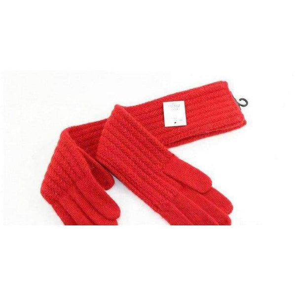 Planet Gates 45cm Long Wool Gloves Mittens for Women Warm Winter Knitted Fashion Gloves Black Brown Grey Ladies Elbow Brand Gloves 2018 New