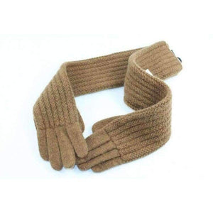 Planet Gates 45cm Long Wool Gloves Mittens for Women Warm Winter Knitted Fashion Gloves Black Brown Grey Ladies Elbow Brand Gloves 2018 New