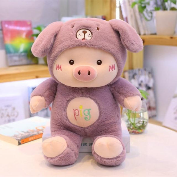 Planet Gates 45cm / Purple 30-60cm Lovely Pig Plush Toy Creative Cosplay Cat&Bear&Dog Doll Soft Stuffed Animals Toy for Children Baby Kawaii  Birhtday Gift
