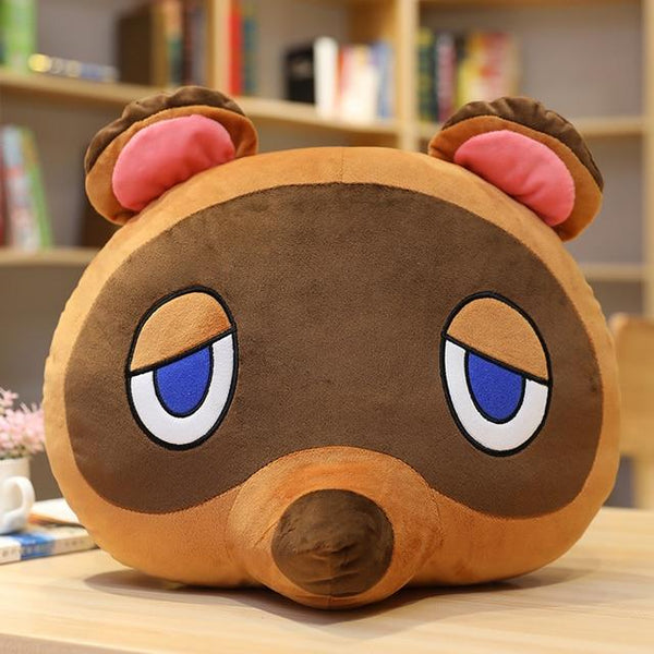 Planet Gates 45cm / round blue eye Cartoon Crossing Toys Plush Pillow Animal Crossing Cosplay Kawaii Soft Raccoon Blinder Cute Raccoon For Children Kids Toys Gift