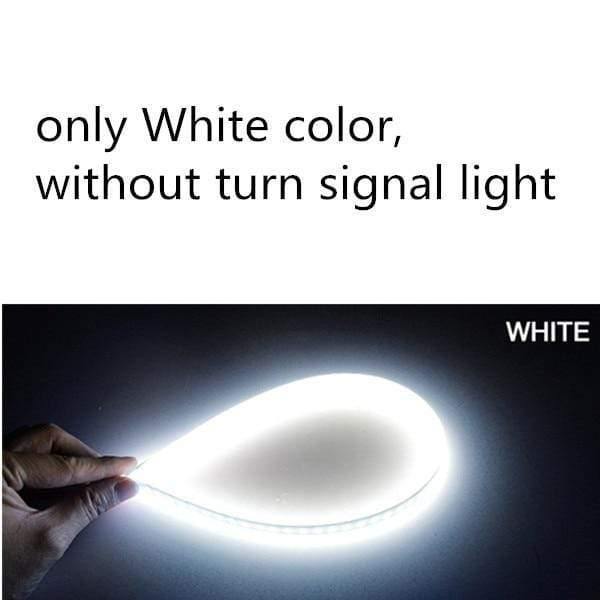 Planet Gates 45cm / White 2x Ultrafine Cars DRL LED Daytime Running Lights White Turn Signal Yellow Guide Strip for Headlight Assembly Drop Shipping