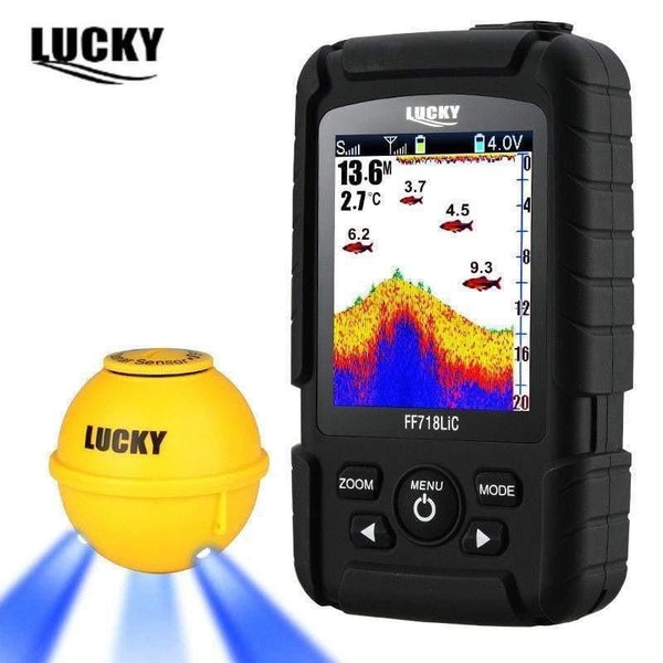 Planet Gates 45M/147Feet Sonar Depth Waterproof Fishfinder Wireless Portable Fish Finder Color Display Attractive Lamp