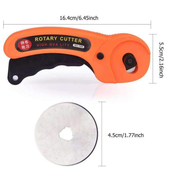 Planet Gates 45mm Rotary Cutter With 6 Backup Blades Premium Quilters Sewing Handcraft DIY Leather Tools Fabric Cutter Paper Leather Cutter