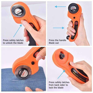 Planet Gates 45mm Rotary Cutter With 6 Backup Blades Premium Quilters Sewing Handcraft DIY Leather Tools Fabric Cutter Paper Leather Cutter