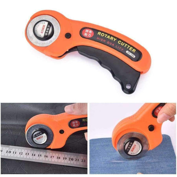 Planet Gates 45mm Rotary Cutter With 6 Backup Blades Premium Quilters Sewing Handcraft DIY Leather Tools Fabric Cutter Paper Leather Cutter