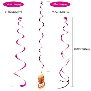 Planet Gates 45pcs Ceiling Hanging Swirl Card Hawaiian Decoration Cutout Festive Supplies Party DIY Decorations Luau Party Decorations