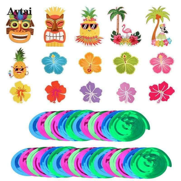 Planet Gates 45pcs Ceiling Hanging Swirl Card Hawaiian Decoration Cutout Festive Supplies Party DIY Decorations Luau Party Decorations