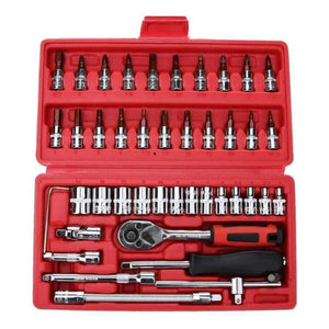 Planet Gates 46 Pcs Spanner Socket Set 1/4-Inch Car Repair Tool Ratchet Torque Wrench Combination Tools Set Auto Repairing hand Tools