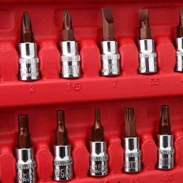 Planet Gates 46 Pcs Spanner Socket Set 1/4-Inch Car Repair Tool Ratchet Torque Wrench Combination Tools Set Auto Repairing hand Tools