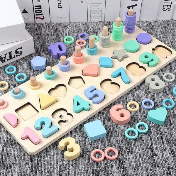 Planet Gates 465 3in1 Macaron Kids Montessori Educational Wooden Math Toys Children Busy Board Count Shape Colors Match Fishing Puzzle Learning Toys Gifts