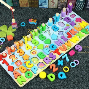 Planet Gates 465 6in1 ocean Kids Montessori Educational Wooden Math Toys Children Busy Board Count Shape Colors Match Fishing Puzzle Learning Toys Gifts