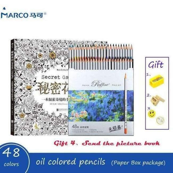 Planet Gates 48 colored 72pcs Colored Pencil Painting Set Raffine Pencils Non-toxic Lead-free Oily Color Pencil Writing Pen Office School Supplies