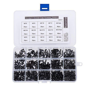 480Pcs/set M2 M2.5 M3 DIN912 Black High-strength 12.9 Level Alloy Steel Screw Hexagon Socket Head Cap Screws Car Furniture HW024