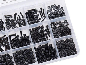 480Pcs/set M2 M2.5 M3 DIN912 Black High-strength 12.9 Level Alloy Steel Screw Hexagon Socket Head Cap Screws Car Furniture HW024