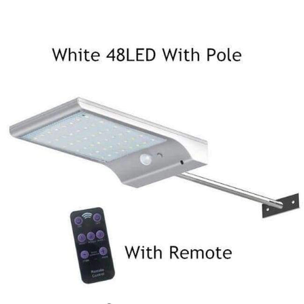 Planet Gates 48W with pole LED Solar Light 36LED 48LED PIR Motion Sensor Powered Street Lamps Garden Outdoor Energy Lighting Waterproof IP65 Wall Lights