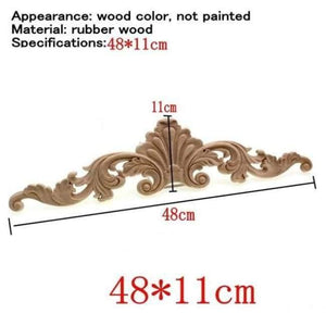 Planet Gates 48X11cm Natural Oak Wood Carved Applique Furniture Decorative Figurine Miniatures Model Home Decoration Accessories