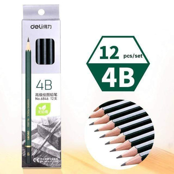 Planet Gates 4B Pencils Wooden Lead Pencils Art Examination Special Professional Drawing Pencils Pens