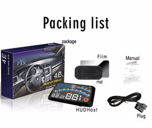 Planet Gates 4E 5.5" Car HUD Head Up Display Car OBD2 II EUOBD Overspeed Warning System Projector Windshield Auto Electronic Voltage Alarm