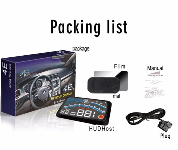 Planet Gates 4E 5.5" Car HUD Head Up Display Car OBD2 II EUOBD Overspeed Warning System Projector Windshield Auto Electronic Voltage Alarm