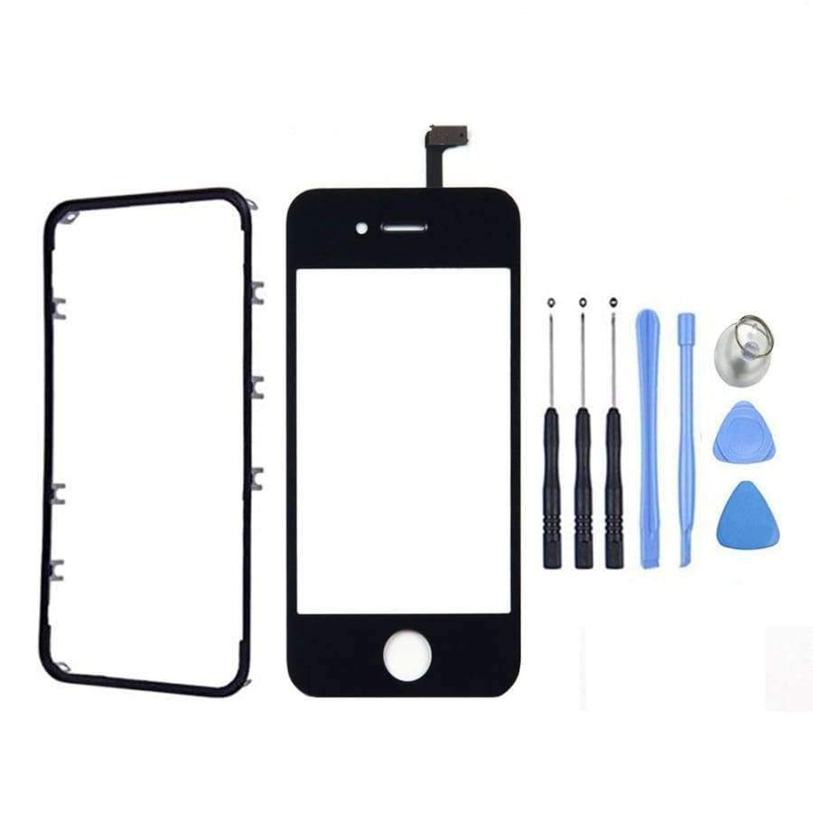 Planet Gates 4G GSM Black Panel Touch Screen Digitizer For iPhone 4 4S With Bezel Frame & Adhesive+Free Tools With Tracking Number