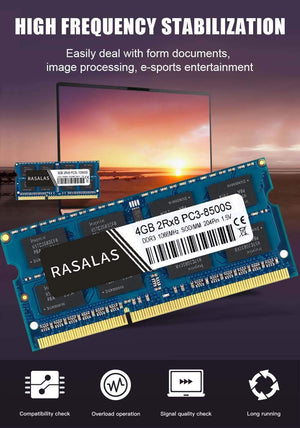 Planet Gates 4GB 8G Oперативная Nамять DDR3 1066Mhz SO-DIMM Notebook RAM 1.5v 204Pin Laptop Fully Compatible Memory Sodimm  Blue