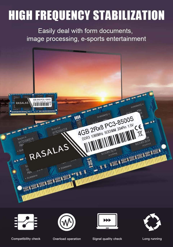 Planet Gates 4GB 8G Oперативная Nамять DDR3 1066Mhz SO-DIMM Notebook RAM 1.5v 204Pin Laptop Fully Compatible Memory Sodimm  Blue