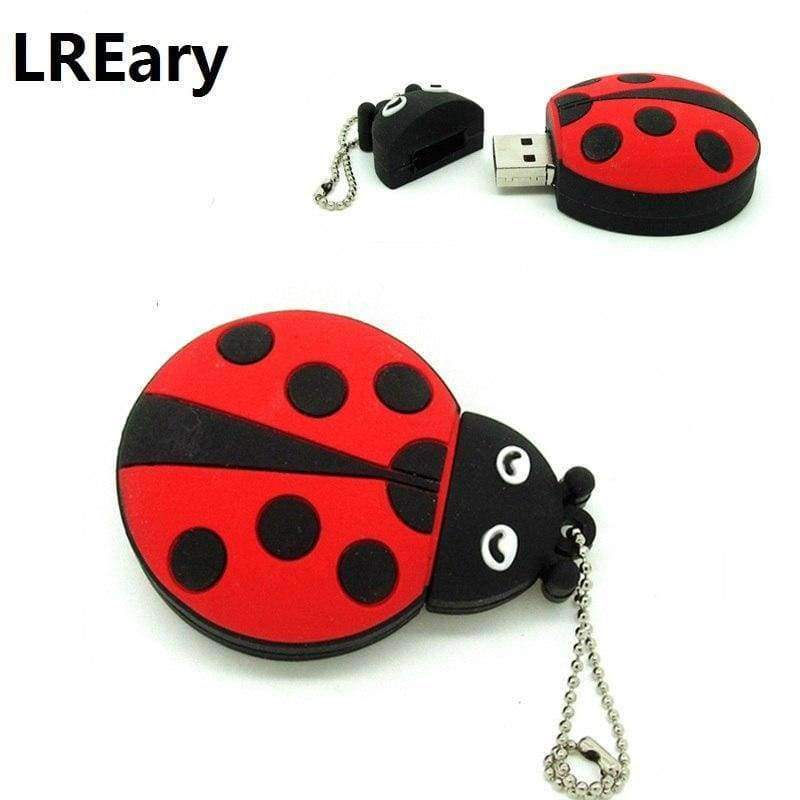 Planet Gates 4GB new design cute Ladybug Pen drive Beetle usb flash drive memory stick storage device  4g 8g 16g 32g U disk metal chain
