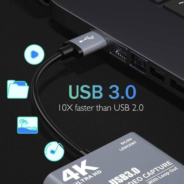 Planet Gates 4K 1080P  USB 3.0 to HDMI  Video Audio Game Capture Card  With Loop Out Full 1080p 60 Record Via DSLR Camcorder
