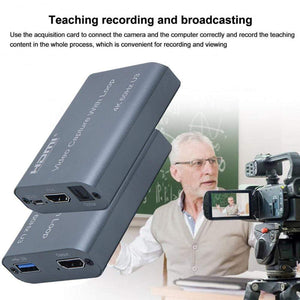 Planet Gates 4K 60HZ USB 3.0 Loop Out Audio Video Capture Card 1080P 60fps HDMI Video Grabber Box for PS4 Game Camera Recorder Live Streaming