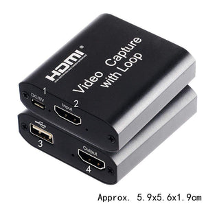 Planet Gates 4K 60HZ USB 3.0 Loop Out Audio Video Capture Card 1080P 60fps HDMI Video Grabber Box for PS4 Game Camera Recorder Live Streaming