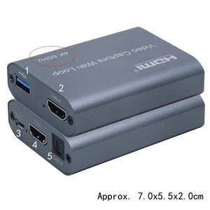 Planet Gates 4K 60HZ USB 3.0 Loop Out Audio Video Capture Card 1080P 60fps HDMI Video Grabber Box for PS4 Game Camera Recorder Live Streaming